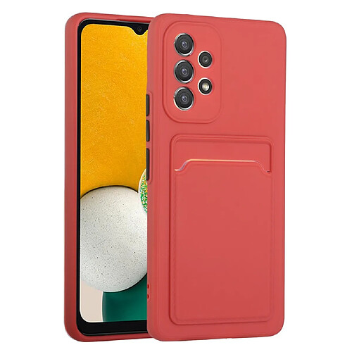 Coque en TPU antichoc, anti-rayures avec porte-carte corail pour votre Samsung Galaxy A53 5G