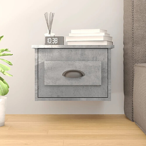 Maison Chic Table de chevet murale,Table de nuit gris béton 50x36x40 cm -MN29956