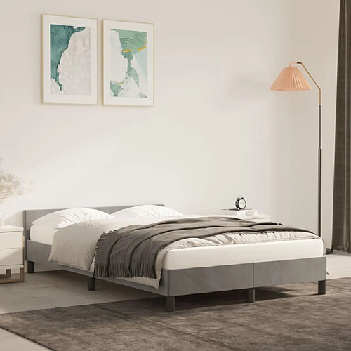 vidaXL Cadre de lit sans matelas gris clair 120x200 cm velours