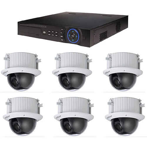 Kit Vidéosurveillance Dahua Enregistreur DVR et 6 Caméras Dôme Analogiques HDCVI