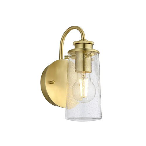 Elstead Lighting Applique murale salle de bains Kichler Acier,verre grainé transparent Laiton brossé