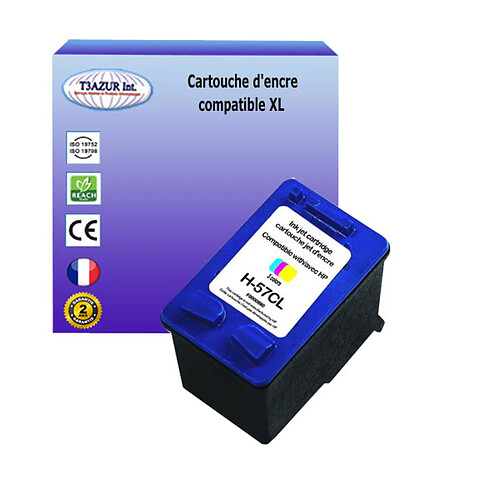 Cartouche compatible avec HP PhotoSmart 7000, 7150, 7155,7155w, 7260 remplace HP 57 - Couleur - 18ml - T3AZUR