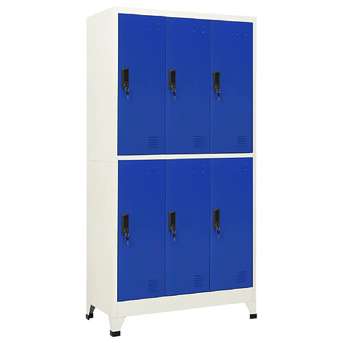 vidaXL Armoire à casiers Gris et bleu 90x45x180 cm Acier