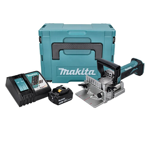 Makita DPJ 180 RT1J Machine à rainurer sans fil 18 V 100 mm + 1x Batterie 5,0 Ah + Chargeur + Makpac