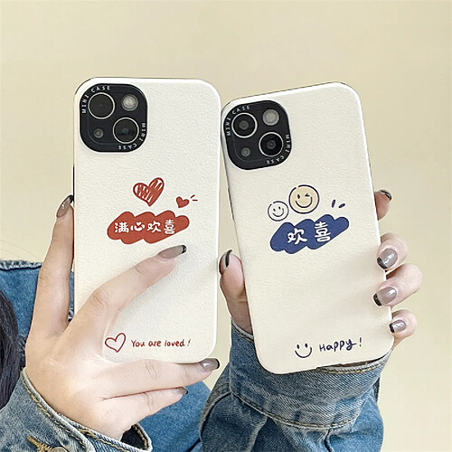 GUPBOO Étui pour iPhone13ProMax Graffiti amour texte simple étui de téléphone portable souple