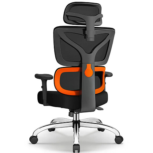 Chaise de Bureau Lexzurn Dossier avec Soutien Lombaire Ergonomique Noir et orange