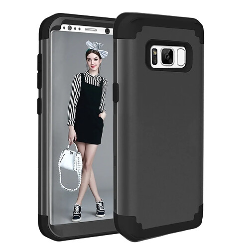 Wewoo Coque renforcée noir pour Samsung Galaxy S8 Dropproof 3 en 1 Pas d'écart dans le milieu Manchon en silicone téléphone mobile