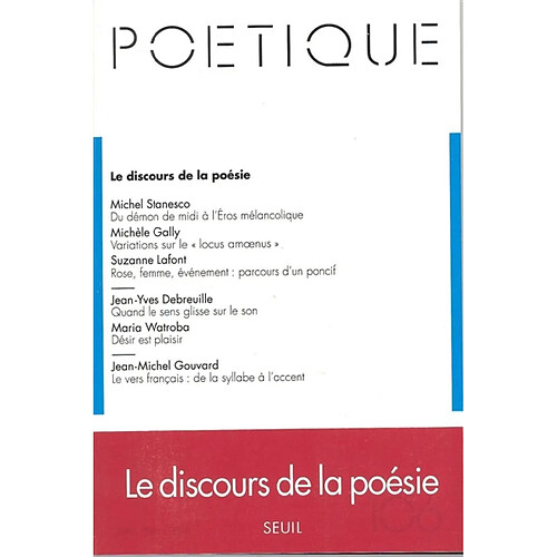 Poétique, n° 106. Le Discours de la poésie · Occasion