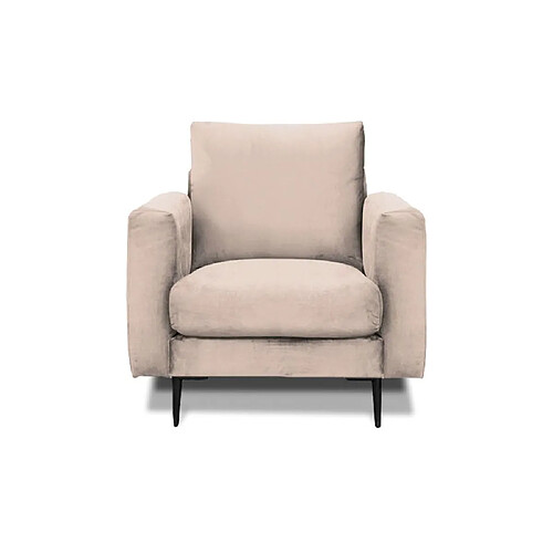 MAISON AUBERTIN Fauteuil Caruso Velours Beige 1 Place