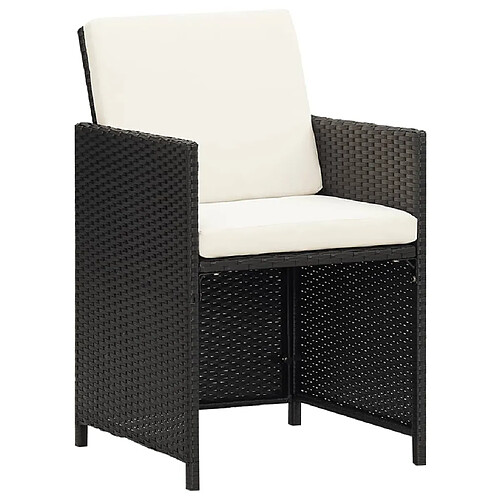 Maison Chic Lot de 4 Chaises de jardin,Fauteuil d'extérieur Résine tressée Noir -MN14756