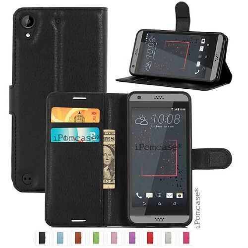 Ipomcase Coque étui portefeuille HTC DESIRE 626 -Noir