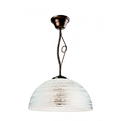 Lumière Suspension Emilio Verre,acier Marron 1 ampoule 45cm