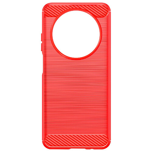 Avizar Coque pour Xiaomi Redmi A3 Flexible Effet Carbone et Brossé Rouge