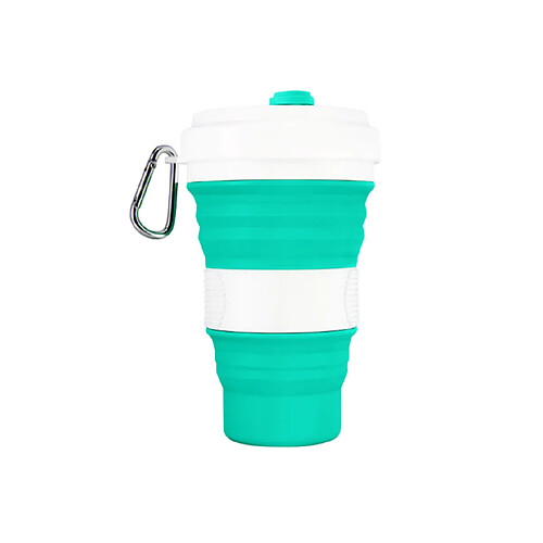 Tasse à café pliable en silicone de 550 ml - Vert