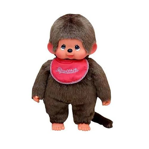 MONCHHICHI Grande Peluche Garcon Bavoir Rouge 45cm - Bandai - 25541