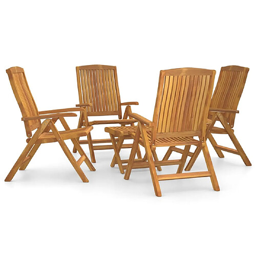 Maison Chic Salon de jardin 5 pcs - Table et chaises d'extérieur - Mobilier/Meubles de jardin Moderne bois massif de teck -MN23276