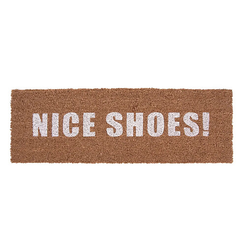 Present Time Paillasson en fibre de coco Nice Shoes - 75 x 26 cm - Blanc