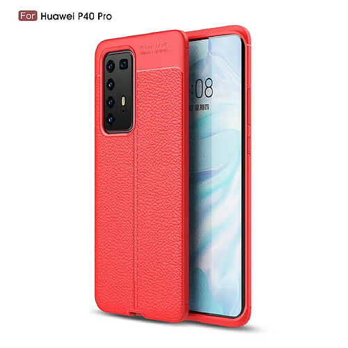 Wewoo Coque Pour Huawei P40 Pro Litchi Texture TPU Antichoc Rouge