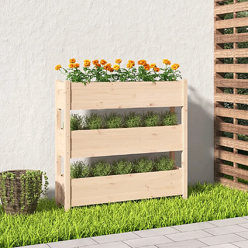 vidaXL Jardinière 112x25x104,5 cm Bois massif de pin