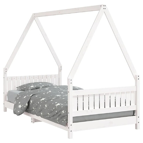 Maison Chic Lit simple Cadre de lit pour enfants,Lit d'Enfant Moderne blanc 90x190 cm bois de pin massif -MN34317