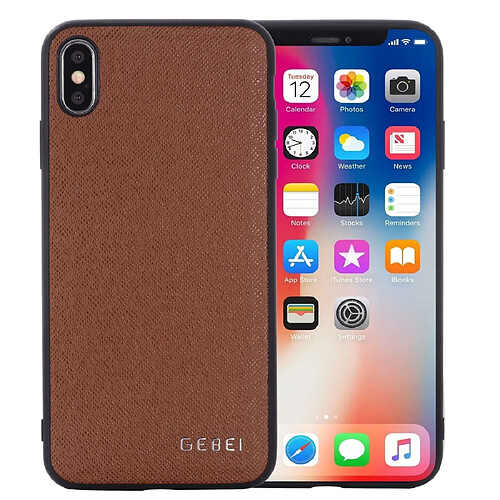 Wewoo Coque Souple Pour iPhone 11 GEBEI Etui de protection en cuir antichoc sur toute la surface Marron