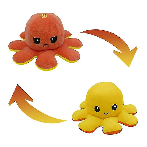 Universal Conception de poulpe, peluche réversible et poupée en peluche Toyyellow + Orange