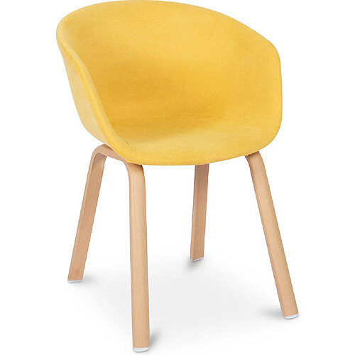 ICONIK INTERIOR Chaise de salle à manger design avec accoudoirs Jaune