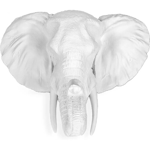 ICONIK INTERIOR Tête d'éléphant – Résine Blanc