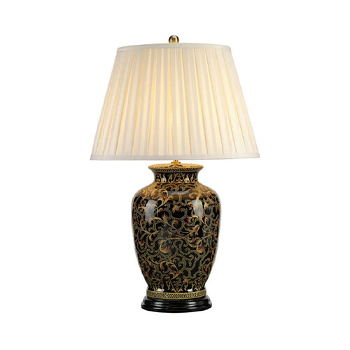 Elstead Lighting Lampe de table Morris Porcelaine Noir,Or