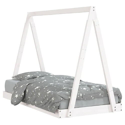 Maison Chic Lit simple Cadre de lit pour enfant,Lit d'Enfant Moderne blanc 80x160 cm bois de pin massif -MN53953