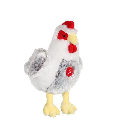 Gipsy - 070354 - Peluche - Poule - Blanc/Gris Sonore - 22 Cm