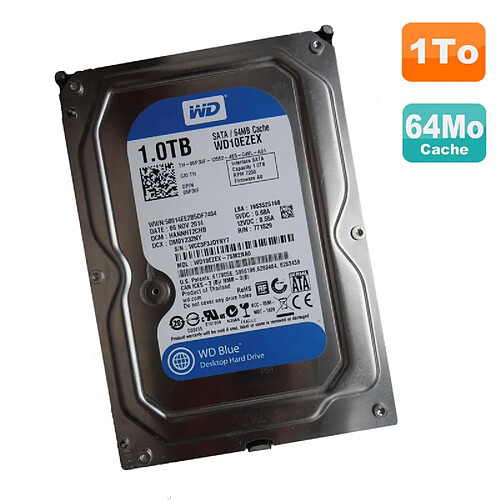 Western Digital Disque Dur 1To WD Blue SATA III 3.5" WD10EZEX-75M2NA0 05P30F 5P30F 7200RPM 64Mo · Occasion