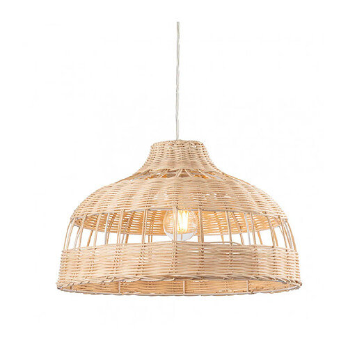 Luminaire Center Suspension Rattan Rotin naturel 1 ampoule 20,5cm