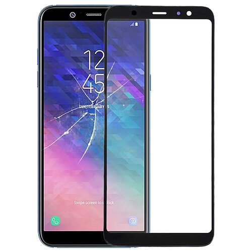 Wewoo Vitre Samsung Écran avant lentille en verre pour Galaxy A6 + (2018) / A605 (noir)