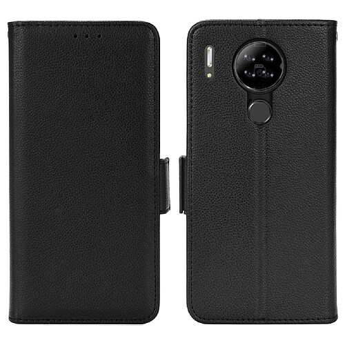 Etui en PU texture litchi, magnétique avec support, noir pour votre Blackview A80/A80S