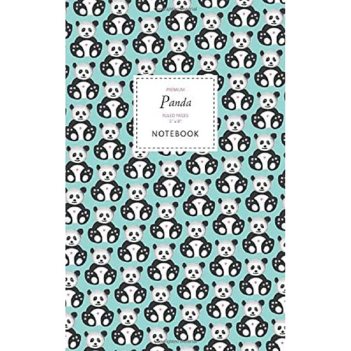 Atma Panda Notebook - Ruled Pages - 5x8 - Premium: (Sky Blue Edition) Fun notebook 96 ruled/lined pages (5x8 inches / 12.7x20.3cm / Junior Legal Pad / Nearly A5)