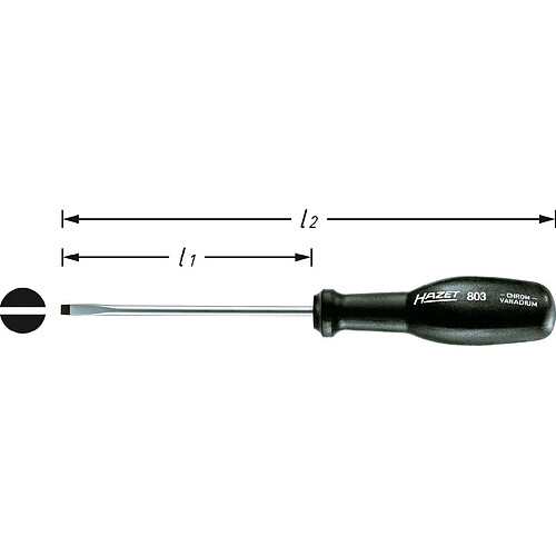 Hazet Tournevis trinamic - Profil à fente - Taille: 0.5 x 3 - Longueur totale: 160 mm - 803-30