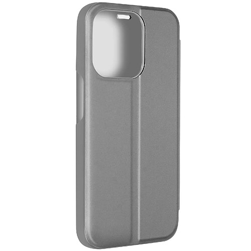 Avizar Étui Clear View pour iPhone 15 Pro Max Clapet Miroir Fonction Support Argent