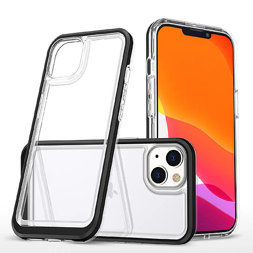 Ozzzo coque transparente 3en1 pour iphone 13 mini gel cover avec cadre noir