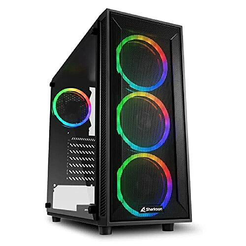 Boîtier ATX semi-tour Sharkoon 4044951034840 Noir ATX LED RGB