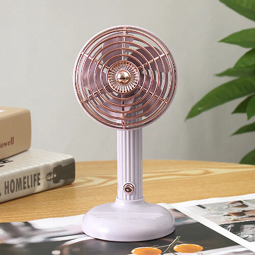 (Violet) Ventilateur Portable Usb Réglages À Trois Vitesses Conception Du Support De Téléphone Et Fonction De Refroidissement