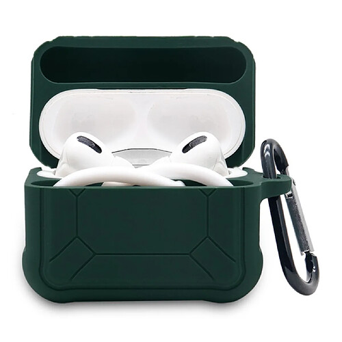 Coque en silicone mousqueton anti-perte, vert nuit pour votre AirPods Pro