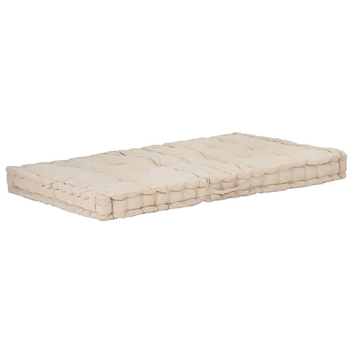 Decoshop26 coussin de canapé palette 100 % coton 120x80x10 cm beige DEC021814