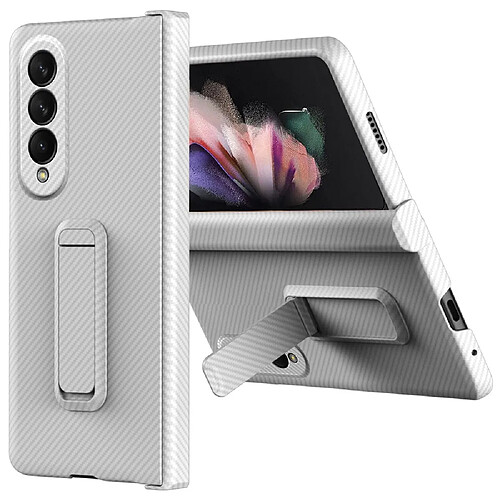 Coque en TPU antichoc, texture en fibre de carbone, anti-rayures blanc pour votre Samsung Galaxy Z Fold3 5G