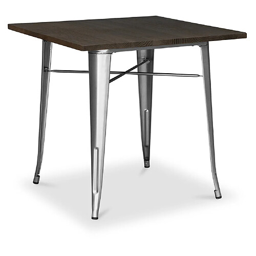 ICONIK INTERIOR Table de salle à manger Stylix - 80 cm - Bois Foncé Acier