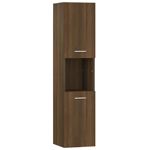 Maison Chic Armoire de bain,Meuble de rangement de salle de bain,Meuble haut Chêne marron 30x30x130 cm Bois d'ingénierie -GKD650255