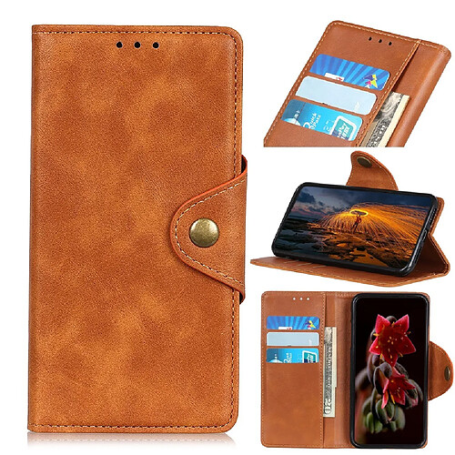 Etui en PU avec support marron pour Sony Xperia 10 II