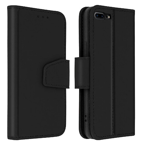 Avizar Housse iPhone 7 Plus / 8 Plus Cuir Porte-carte Fonction Support Premium noir