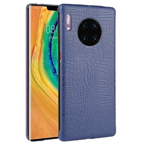 Wewoo Coque Rigide Pour Huawei Mate 30 Pro Antichoc Crocodile Texture PC + PU Case Bleu