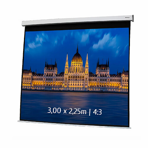 Kimex Ecran de projection motorisé 3,00 x 2,25m - Format 4:3